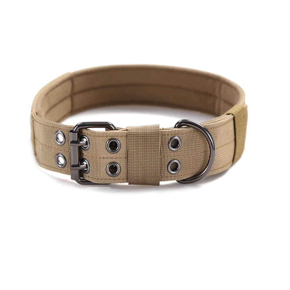 2-Inch Wide Tactical Heavy-Duty Nylon Large Dog Collar for K9 Military Use with Metal Buckle