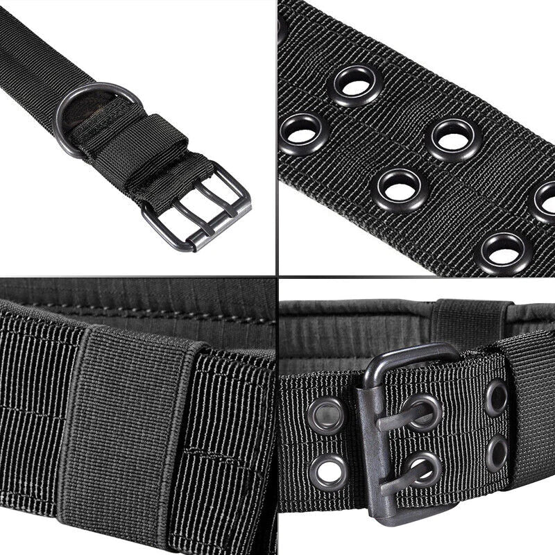 2-Inch Wide Tactical Heavy-Duty Nylon Large Dog Collar for K9 Military Use with Metal Buckle