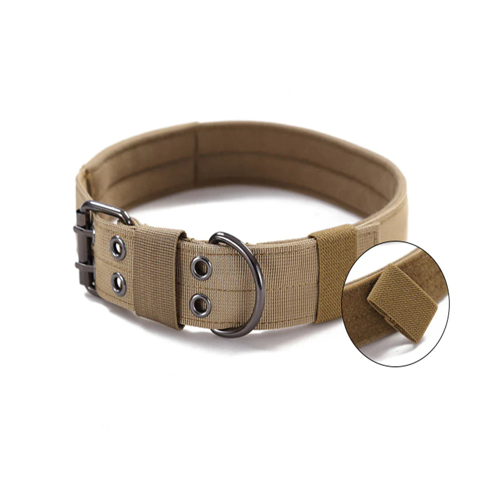 2-Inch Wide Tactical Heavy-Duty Nylon Large Dog Collar for K9 Military Use with Metal Buckle