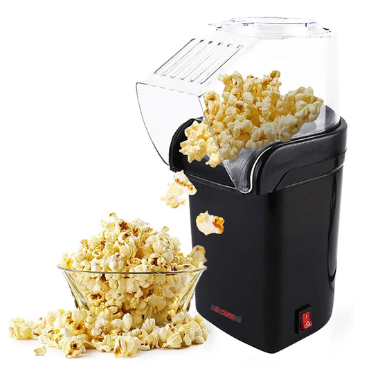 5 Core 16-Cup Hot Air Popcorn Maker - Portable Electric Popcorn Machine in Black